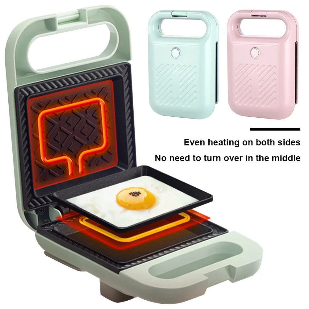Electric Sandwich Maker Home Toaster with Non-Stick Coating Egg Omelette Pan Light Food Making Machine for Meat Beef Omelette