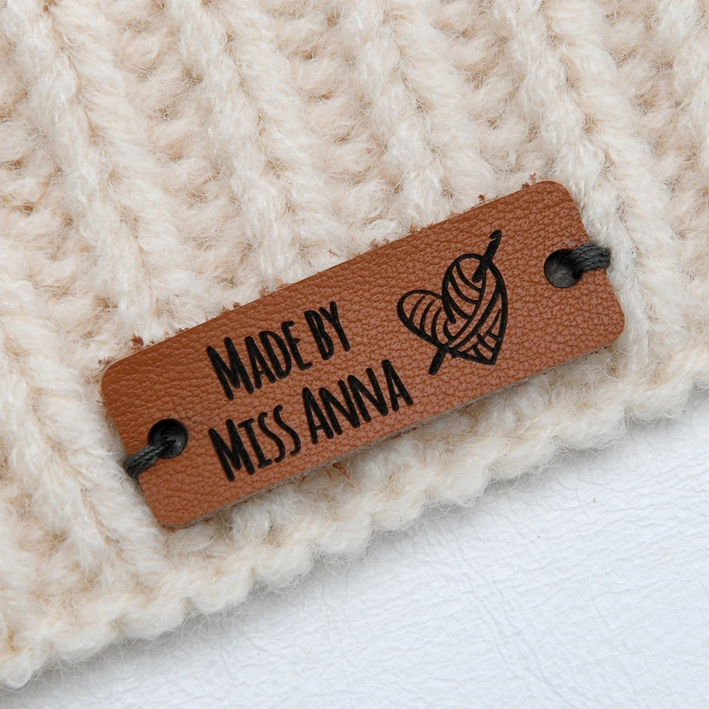 Leather Tags Leather Labels Sewing Labels Leather Tags For Handmade Items Knitting Tag Personalized Sewing Tags Knitting Tags 0.5x1.5 Inches D509