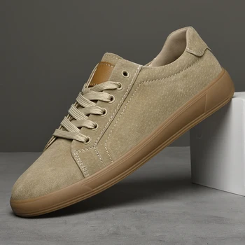 2025 Genuine Leather Men Vulcanized Shoes Fashion Casual Leather Antiskid Oxford Shoes Brand Lace-Up Outdoor Flat Designer Shoes 1