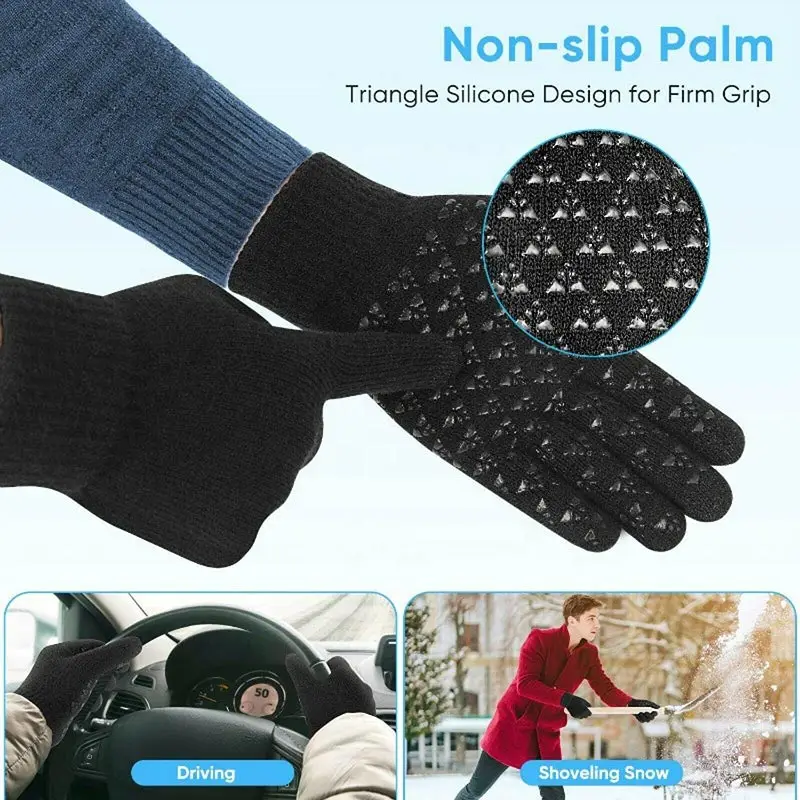 

New Arrival Winter Warm Gloves Outdoor Cycling Driving Windproof Warm Gloves Touch Screen Full Finger Thermal Mittens