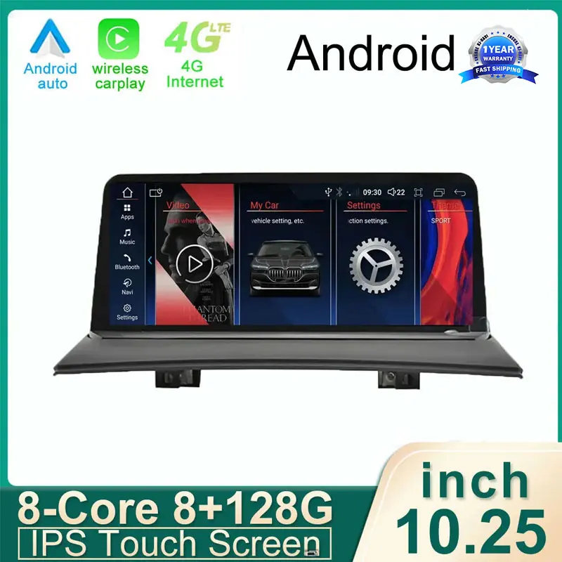 

10.25 Inch Android 14 Touch Screen For BMW X3 E83 2004-2009 IDrive Car Carplay Monitors Stereo Speacker Radio Multimedia Player