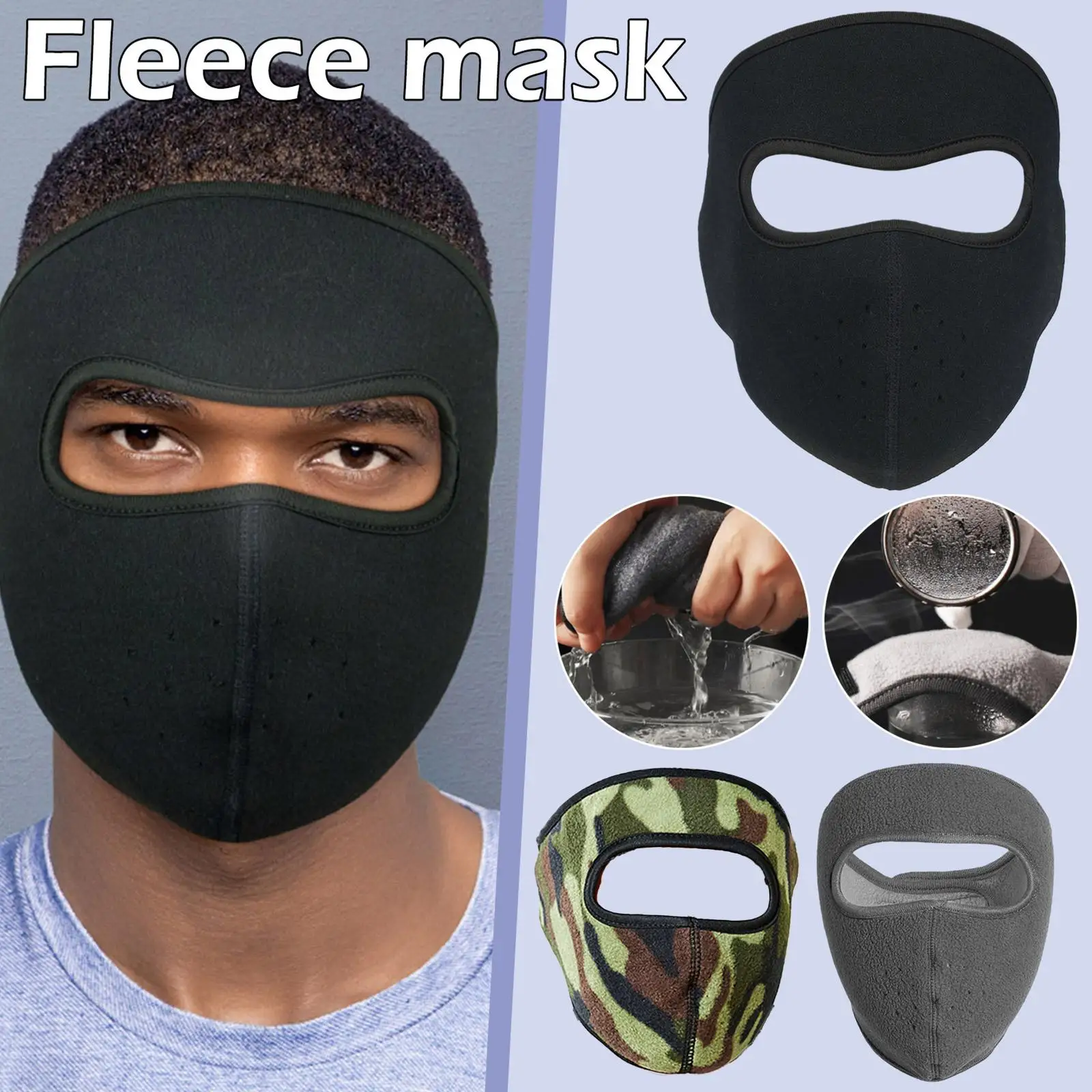 

Winter Full Face Mask Thermal Fleece Face Cover Neck Sport Warmer Cycling Snowboard Scarf Cold Protection Windproof Ski Fas X4K1