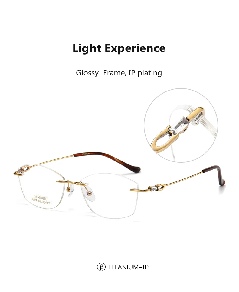 Oveliness Women's Rimless Oval Cat Eye Eyeglasses 4