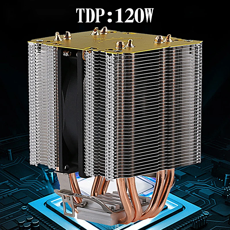Qiuzaim Computer Processor Cpu Cooler Dual Tower 4 Heat Pipe Fan Installazione Lga2011 X79 X99 E5 2066 Amd 115X1200 1700 I3 I5 I7