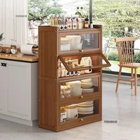 Nordic Floor-standing Kitchen Cabinets for Small Apartment Kitchen Storage Cabinet Modern Minimalist Household Cupboard Storage 2