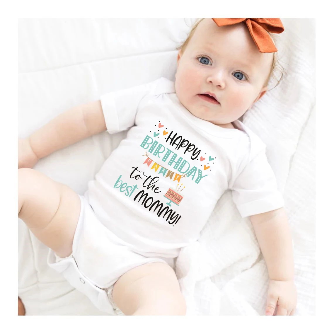 

Детское боди с надписью «Happy Birthday To The Best Mommy»
