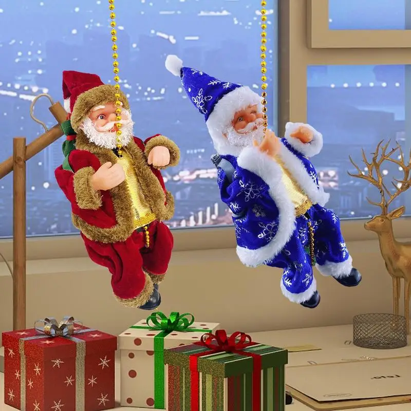 

Дед Мороз, украшения для скалолазания, питание от батарейки, мини-подвеска для скалолазания с веревкой, новогодние подарки для вашей семьи, ребенка