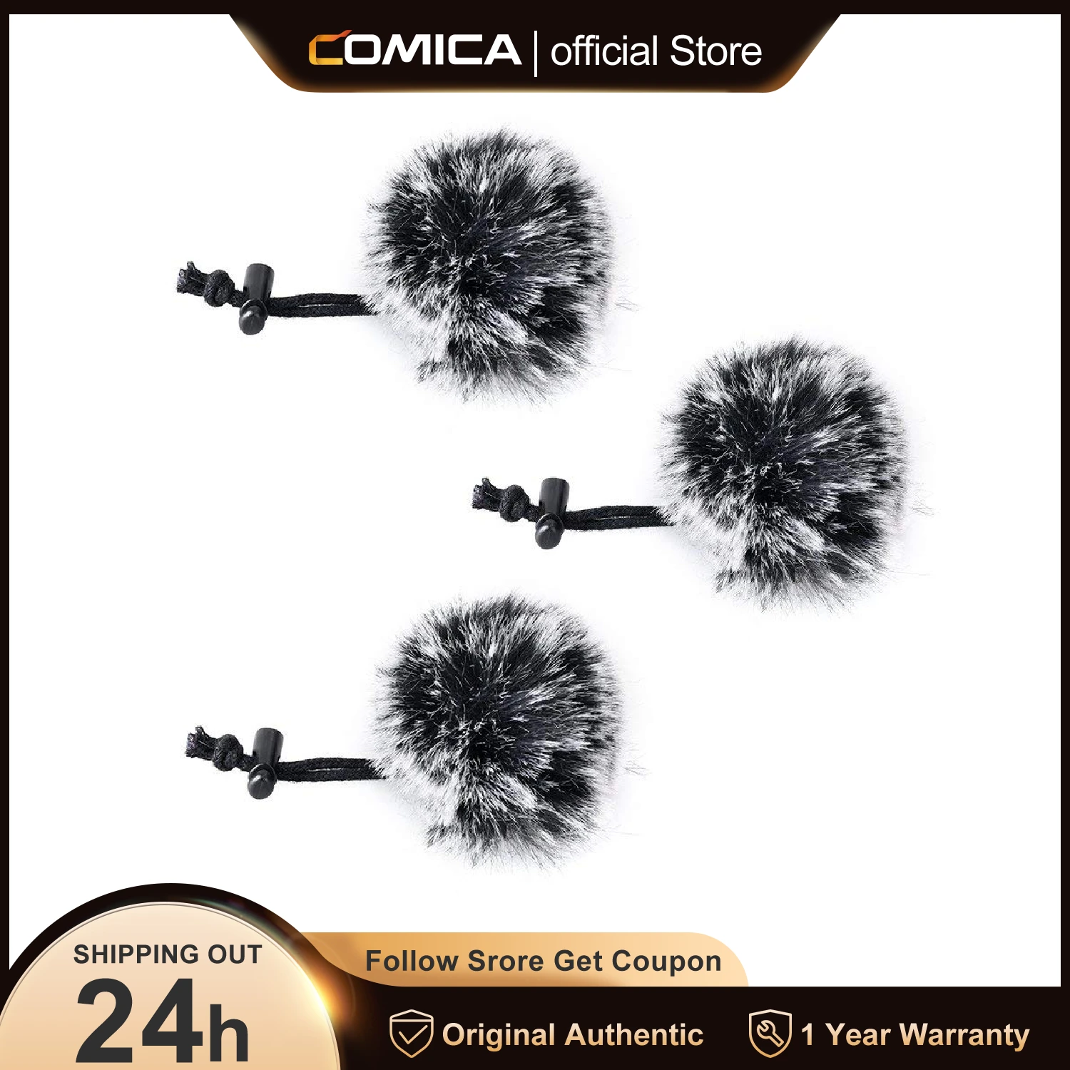 

Comica CVM-MF1 3pcs Mini Deadcat Lavalier Microphone Cover High-quality Wind muff For All Lavalier Microphone