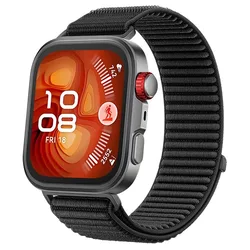 Breathable Sport Nylon Loop Bracelet Strap - Huawei Fit 4 (B black)