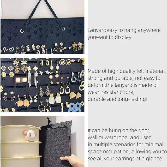 Organisateur de support de boucle d'oreille suspendu, panneau d'affichage de broche avec 150 emplacements pour 300 paires de boucles d'oreilles/épingles, organisateurs de goujons/badges