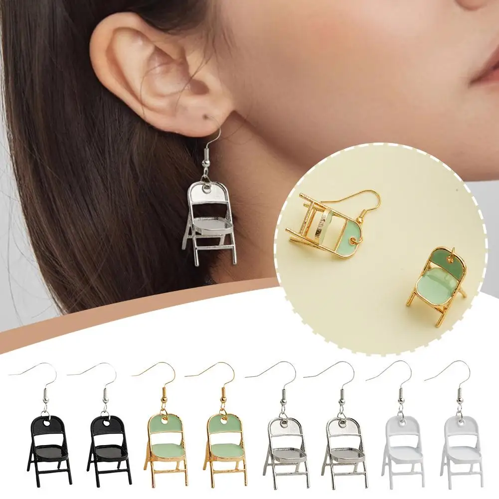 1pair Fashion Folding Chair Earrings Fashion Chain Girls Earrings Earrings Women Earrings Gift Montgomery Solidarity Brawl O9t6