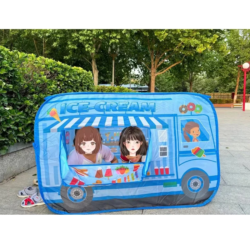 Children'S Indoor Ice Cream Car Tent Toys Playhouse Princess Boy Baby Game House Folding Ball Pool House Hamburg Car Pattern 3