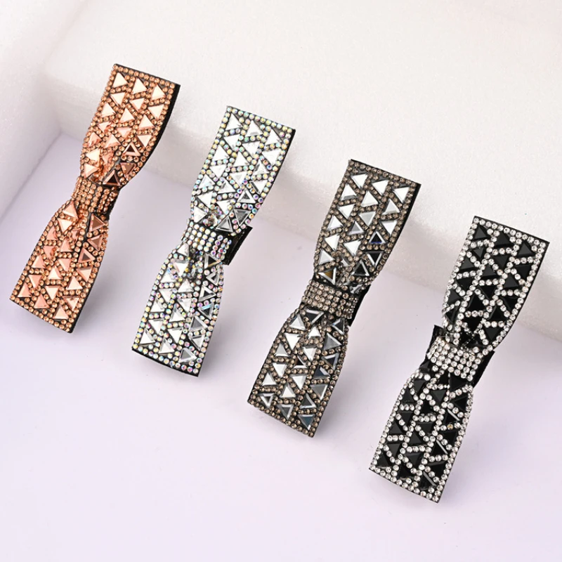 

Korean Fashion Rhinestone Hairpin Crystal Bow Hair Clips for Women Hairgirps Barrette Headwear Hair Accessories Wholesale