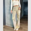 Metallic Y2K Advanced Sense Coating Casual Wide-leg Jeans Female Straight Jeans Loose Hip-hop Streetwear Oversize Denim Trousers 2