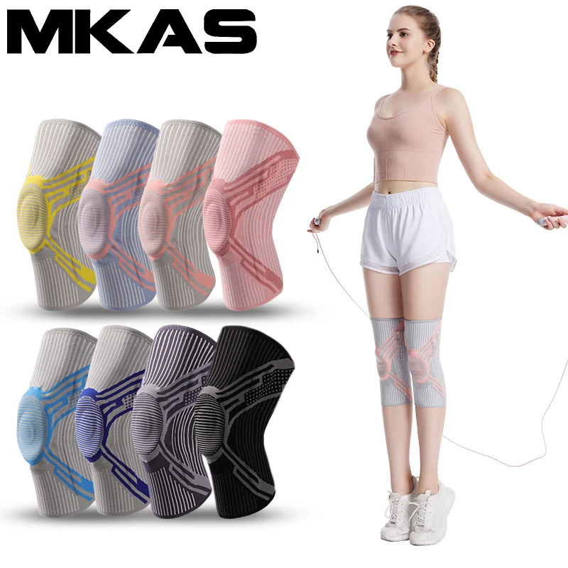 

Knee Support Compression Sleeves Joint Pain Knee Braces Wraps Patella Stabilizer Silicone Gel Spring Support Kneepads Protector