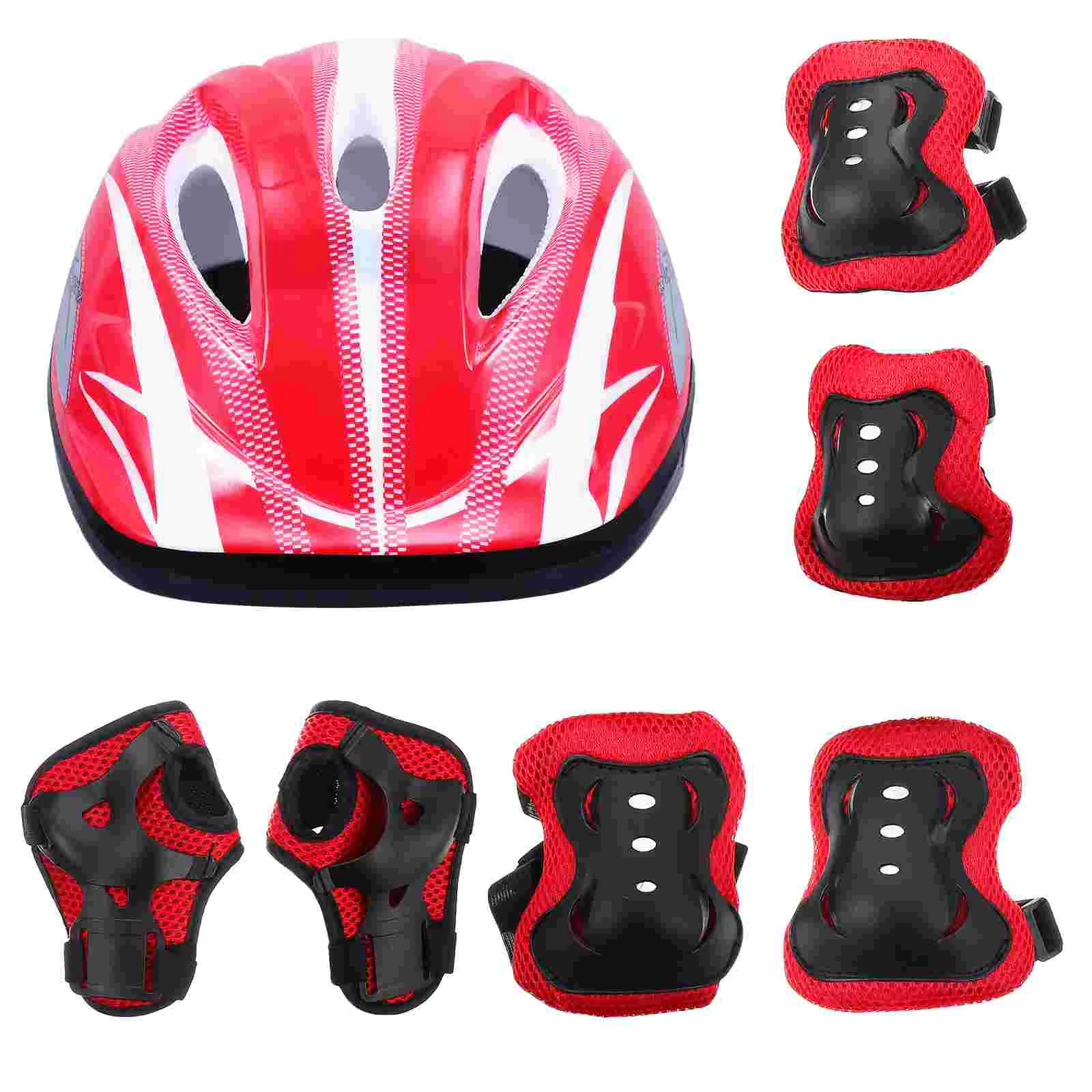 

7Pcs/Set Kids Roller Skating Protective Gear Absorbent Helmet Knee Elbow Wrist Pads For Bicycle Cycling Skateboard Scooter