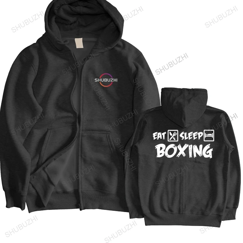 

Cotton Men zipper Tops New fashion jacket EAT SLEEP BOXING brand top pullover unisex pullover hirt streetwear for boys