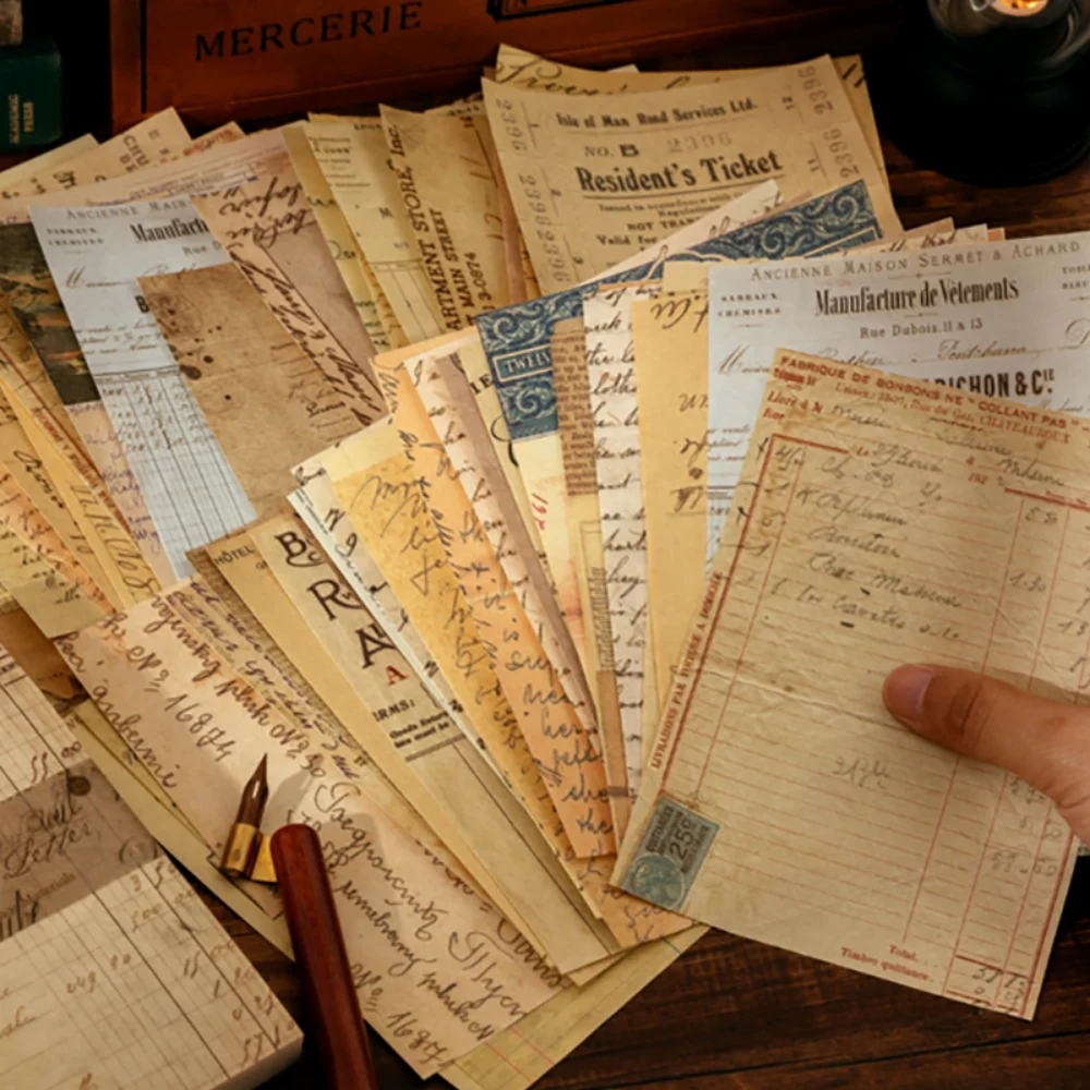 Mr. Paper 8 Style 100pcs/book Vintage Message Material Paper Creative Flower Character Hand Account Decorative Memo 