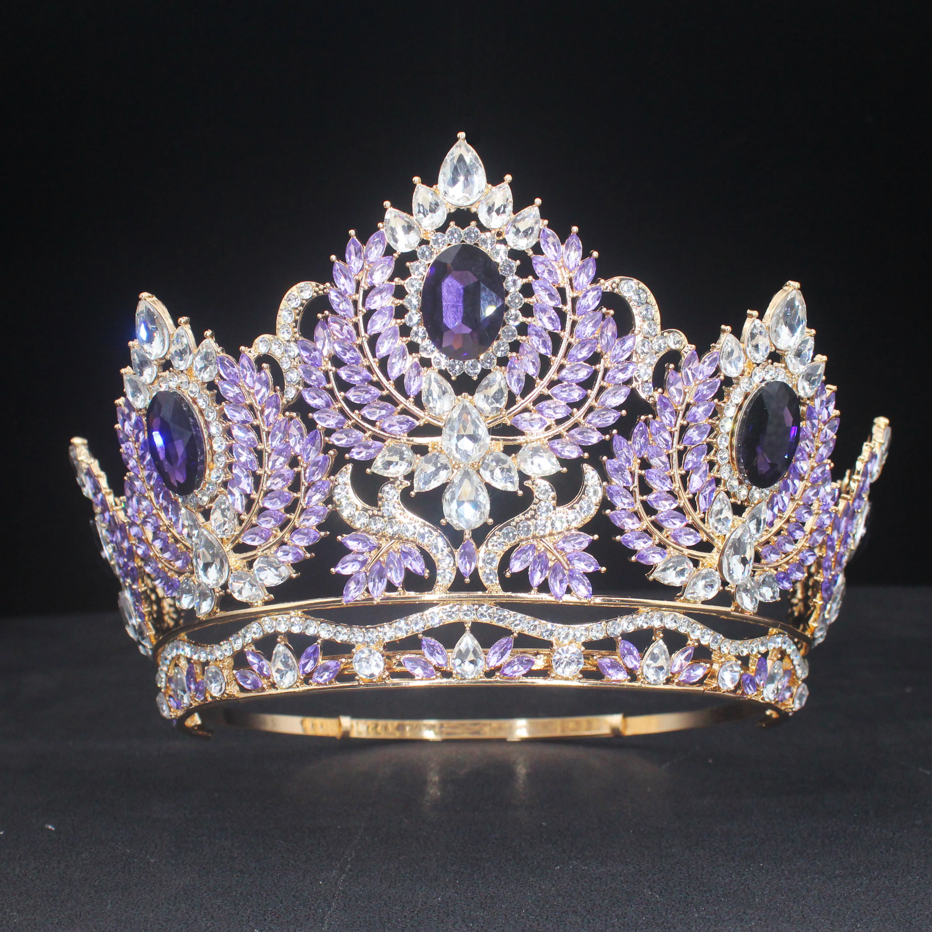 Diadème Rond Pour Fille Cristaux Blancs - Style Vintage Baroque - Couronne Princesse Pour Mariage, Fête, Cérémonie