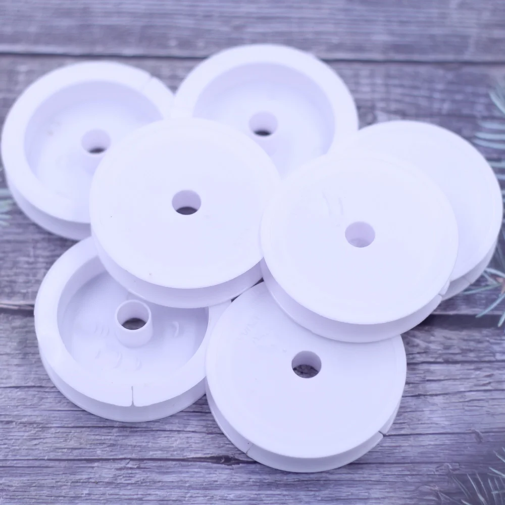 10 Stück Spulen für Perlen Draht gewinde Schnur weiß rund leer Kunststoff DIY finden 7cm Durchmesser (2 1/2 ") – Detail 5