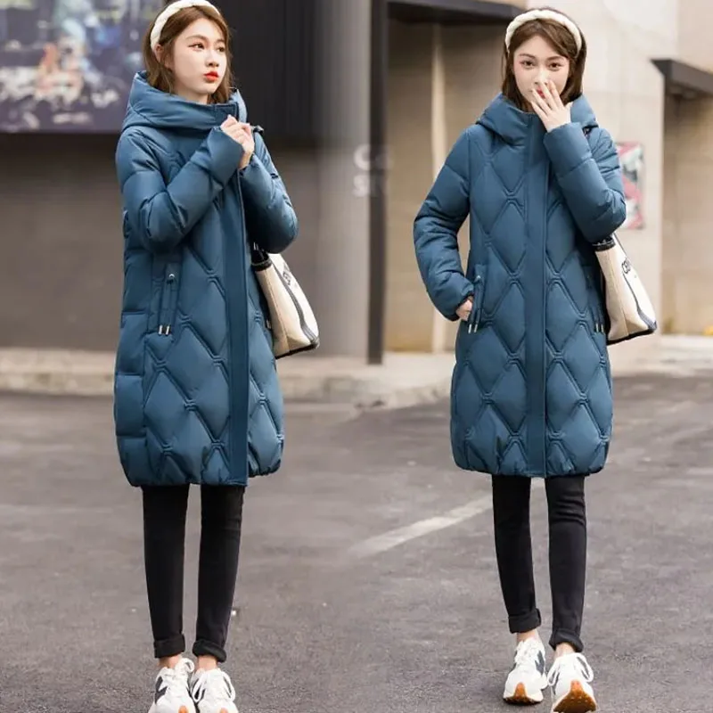 

New Women's Winter Padded Coats Casual Hooded Parkas Overcoat Thick Warm Winter Jackets Elegant Female Long Down Cotton Jackets