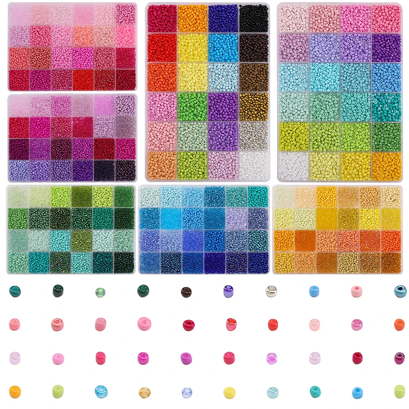 About 5200Pcs24 Grid Rice Bead Box Handmade DIY Jewelry