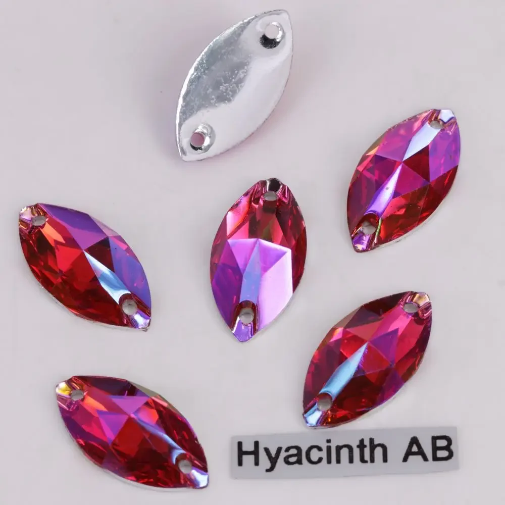 AB 마퀴즈 플랫 백 송진, 돌 위에 바느질, 좋은 품질, 6x12, 7x15, 9x18, 11x24, 17x32mm 색상
