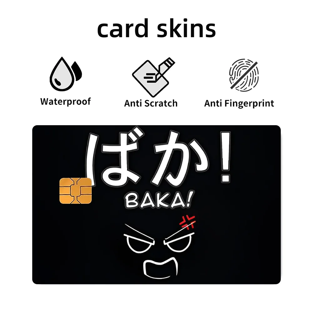 BAKA Stickers 4pcs PVC Card Skin Stickers for Bank Card Bus Metro Case Decorate Gift