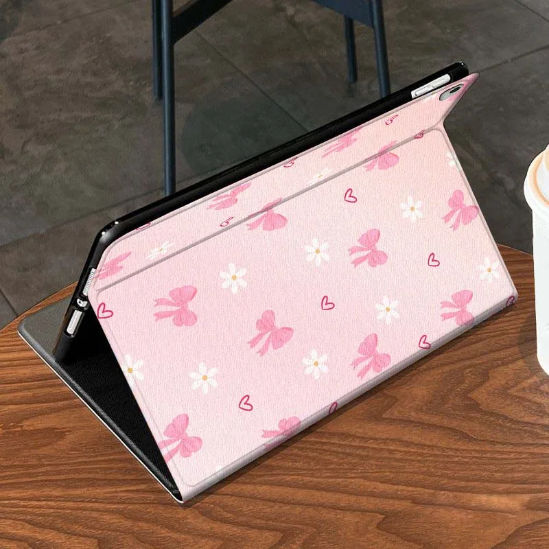Cartoon Pink Bow Heart Soft Tablet Case