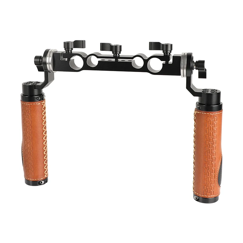 CAMVATE Rosette Style Poignées Pour 15 Mm Rail Rod Clamp DSLR Poignée épaule Cuir (Grip - 6
