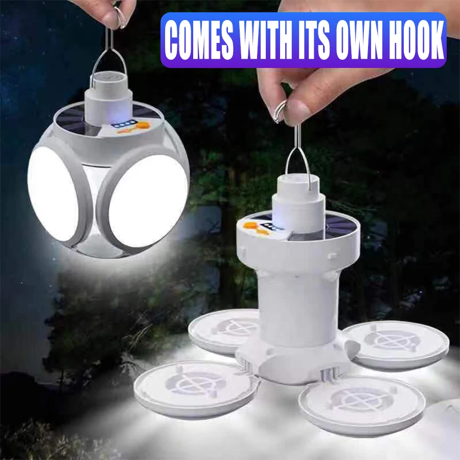 Led Flashlight Led Lights Camping Lamp Camping Lights Solar Flood Light Solar Lantern Solar Outdoor Folding Light Portable USB Rechargeable LED Bulb Search Lights Camping Torch Emergency Lamp For Power Outages