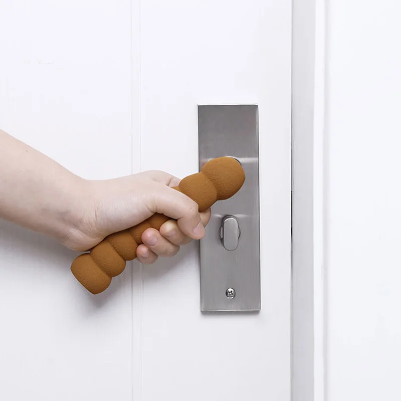 1PC Soft Rubber Crash Pad Door Handle Stopper Round Door Knob Foam Cover Furniture Protector Kids Safety Protector Static-free door knob covers