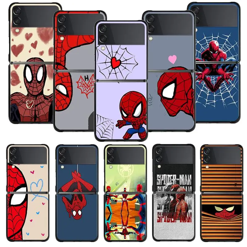 Custodia Per Telefono Per Samsung Galaxy Z Flip 5 Z Flip 4 Z Flip3 5G Shell Per Galaxy Z Flip Hard Cover Marvel Cartoon Heros Spiderman