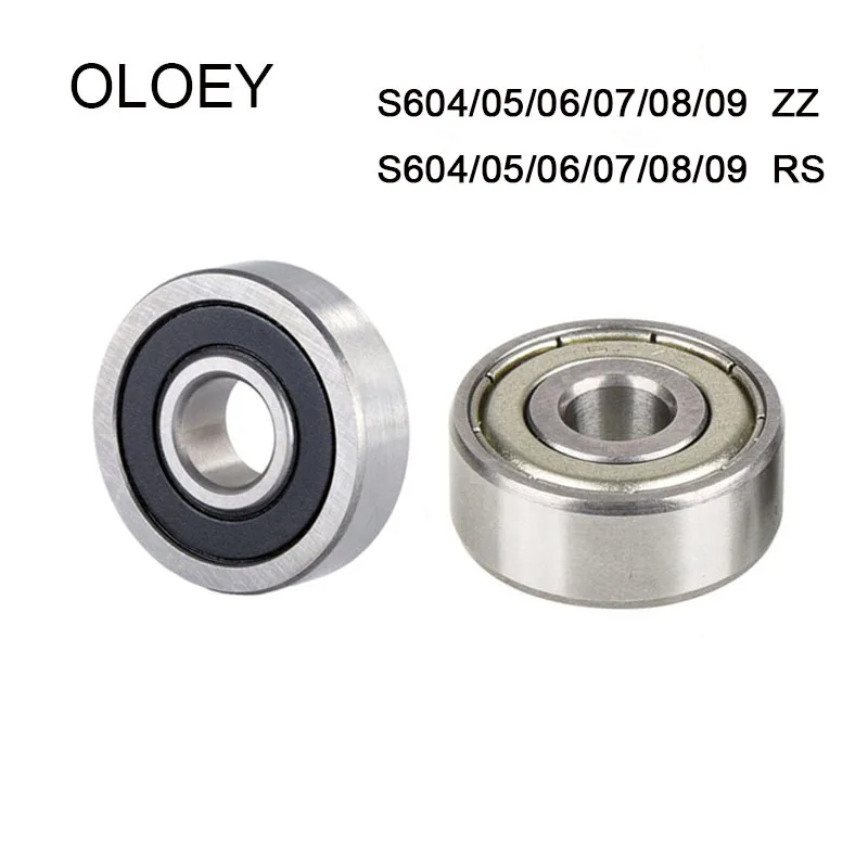 

OLOEY 10Pcs S603 S604 S605 S606 S607 S608 S609 ZZ RS Stainless Steel Ball Bearing 608zz ABEC-9 Roller Skates Bearing 608