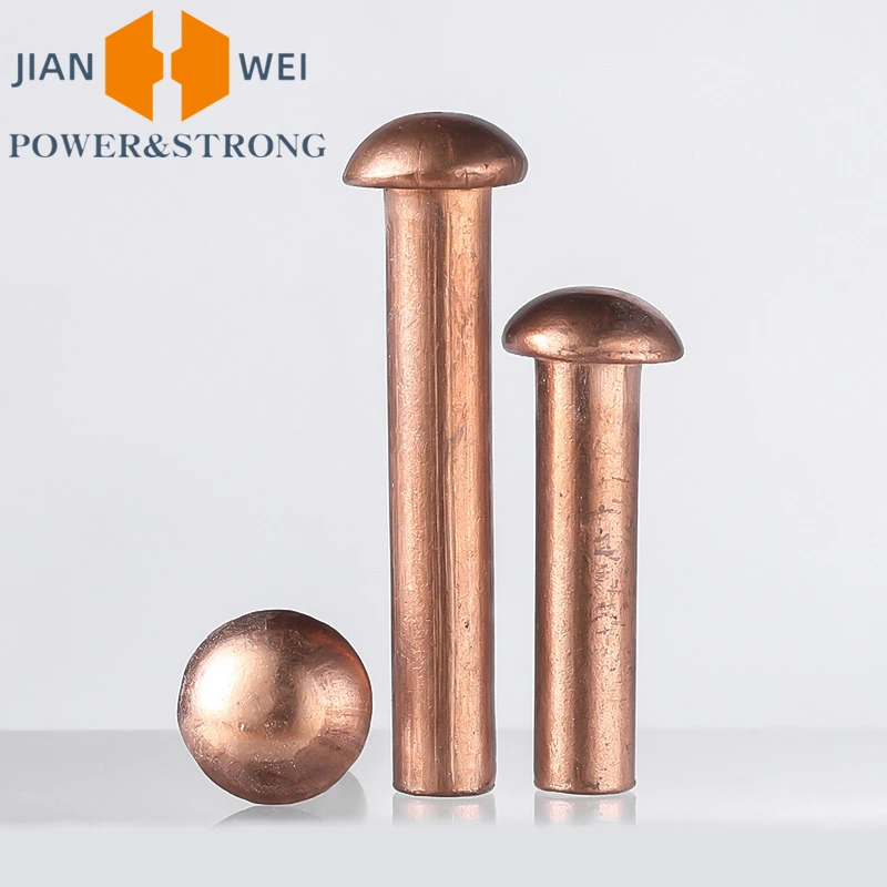 Half Round Cap Head Copper Solid Rivets Hand Knock Rivet Button Head Cap Brass Rivets M1.5 M2 M2.5 M3 M4 M5 M6 M8