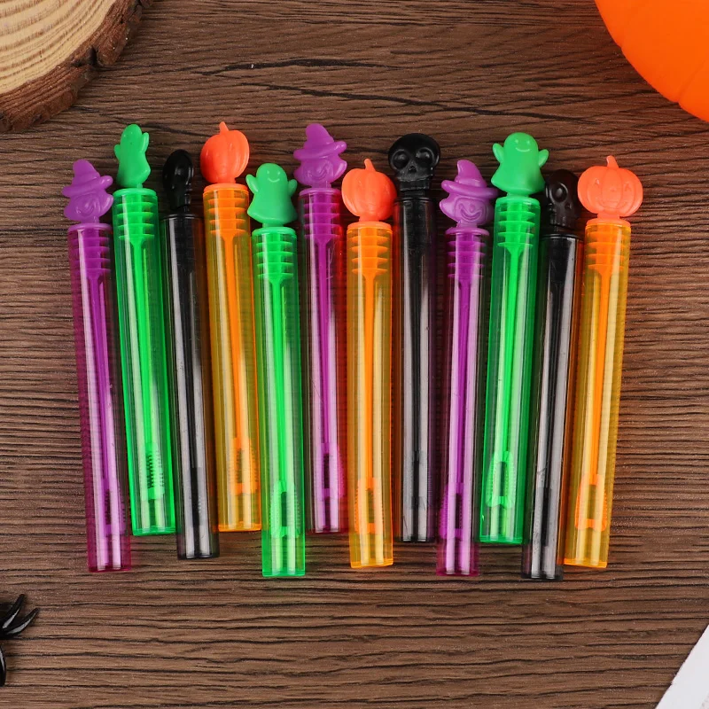 12-36pcs Halloween Theme Bubble Soap Bottle Pumpkin Ghost Empty Tube Wand Kids Halloween Party Favors Trick or Treat Gift Toys