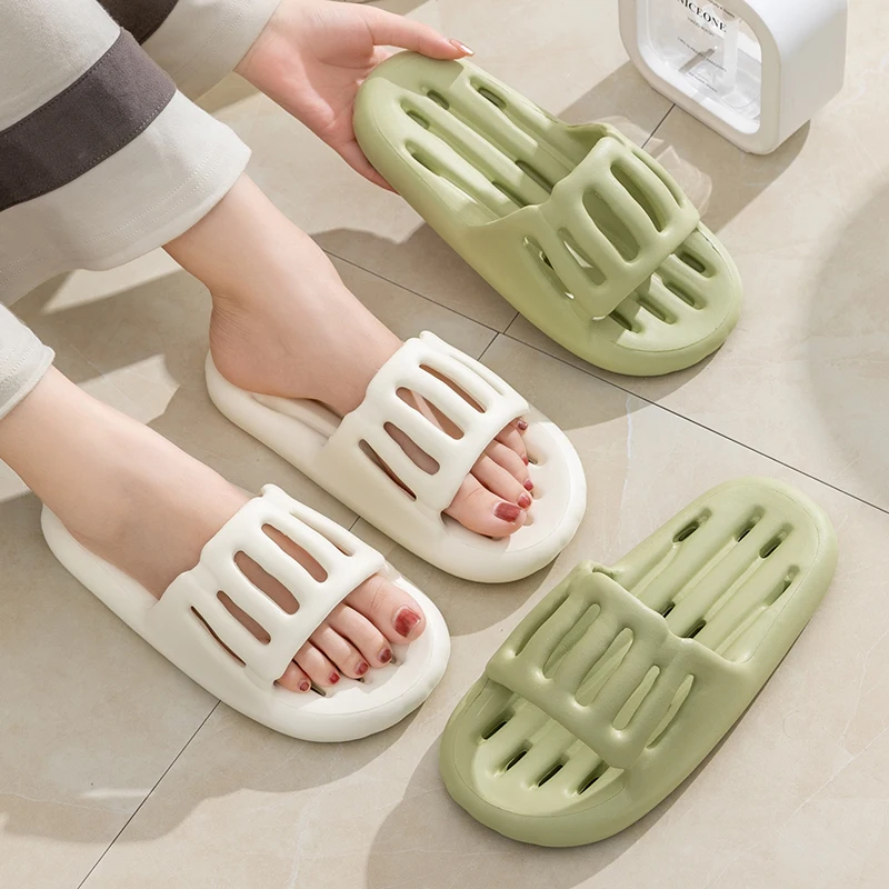 Summer Hollow Out Leakage Quick Drying Sandals For Bathing Men Women Non-slip Soft Bathroom Slippers Ladies' Home Flip Flops beach slippers,women slippers,women flip flops,flip flops,women sandals,men slippers