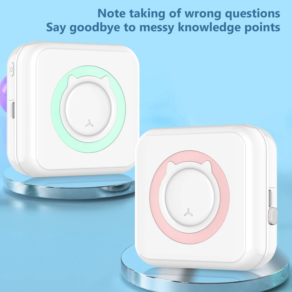 휴대용 미니 라벨 프린터 사진 열 접착 라벨 프린터 Inkless Bluetooth 포켓 미니 프린터 스티커 메이커 57MM
