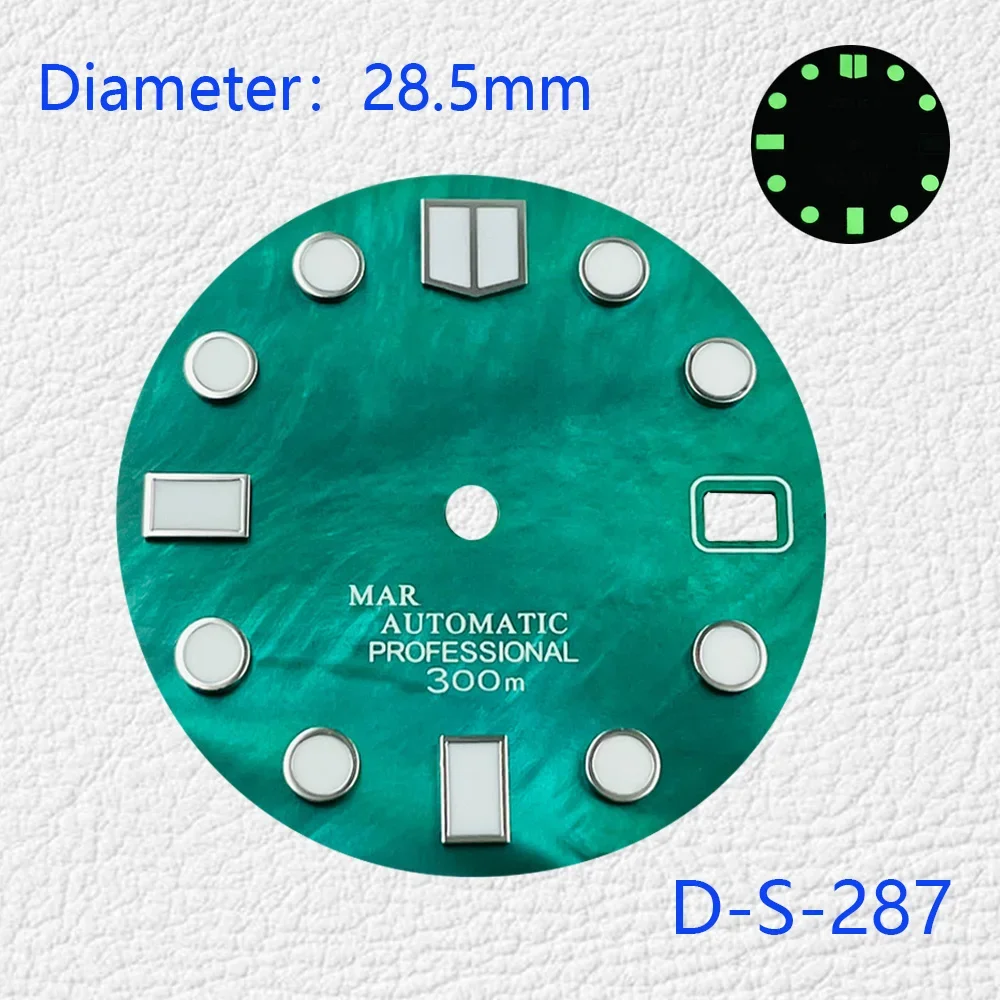 

28.5mm Pearl Shell Dial Suitable for Abalone/Ancestor/skx007 C3 Glow Watches Accessories for NH35 NH36 Movement With S Logo