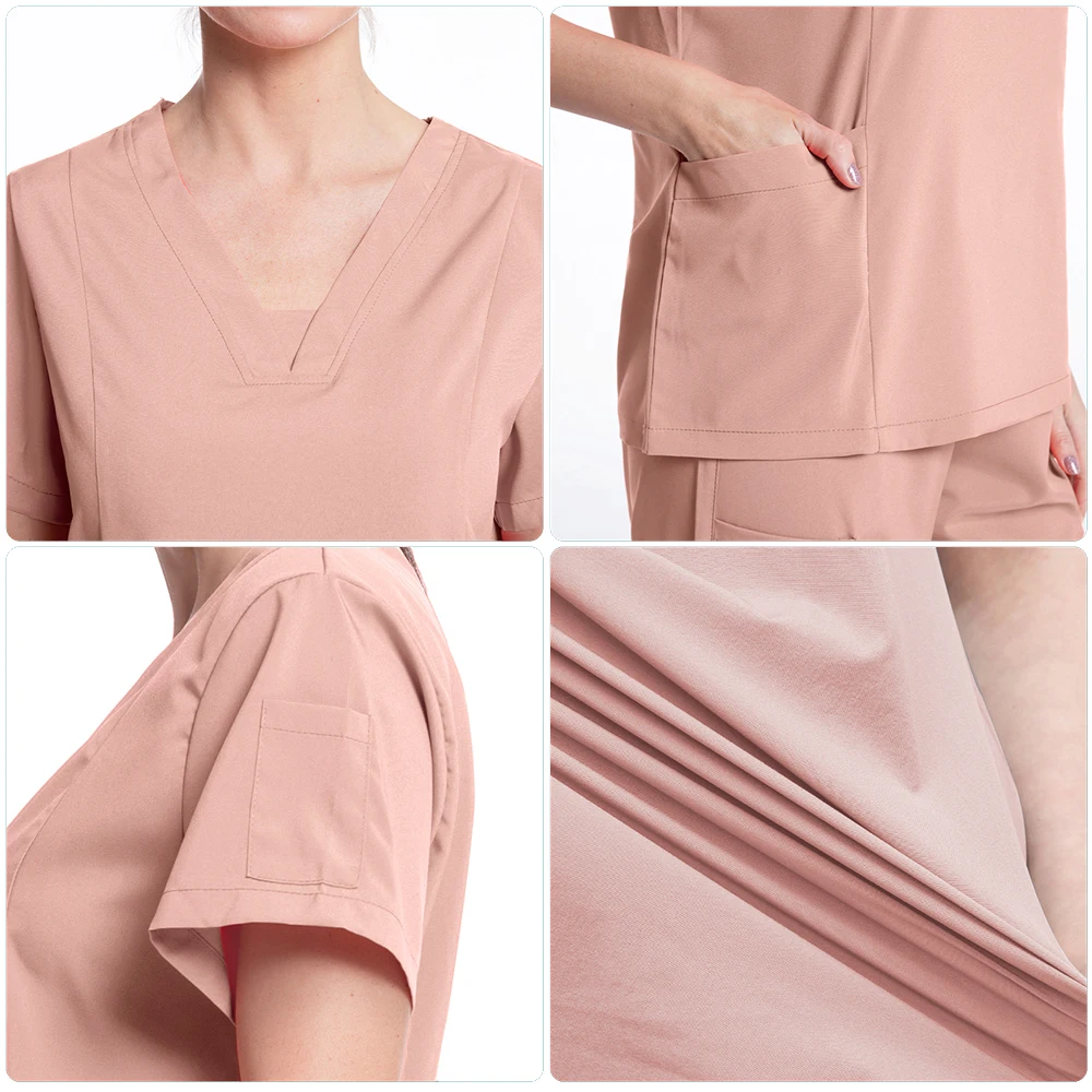 Women Medical Uniforms Stretch Scrubs Sets Hospital Surgical Gowns Nursing Accessories