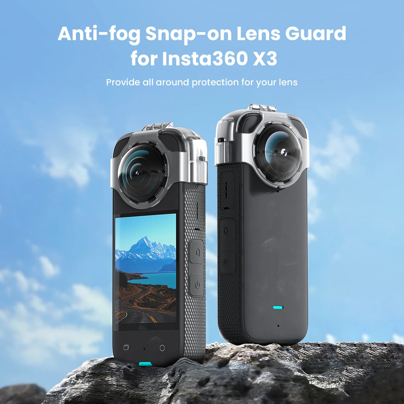 Anti-fog Snap-on Lens Guard For Insta360 X3 Silicone Sleeve Buckle Protective Case Screen Protector Bracket Camera Accessories