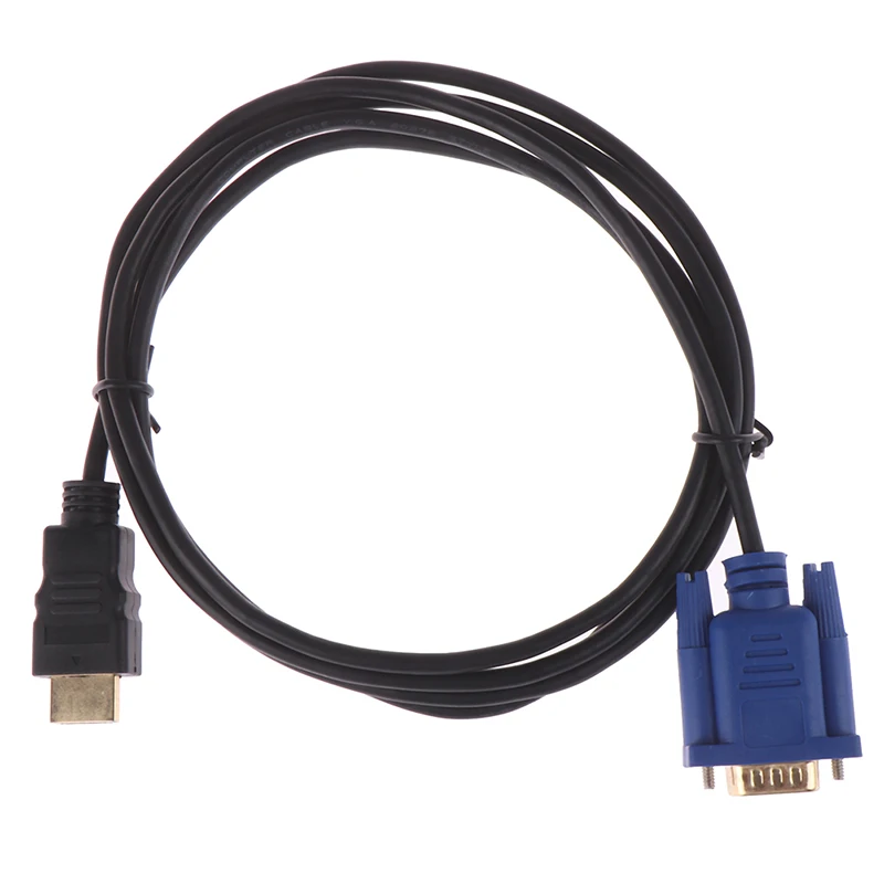 HDMI to VGA 1080P HD 케이블, 오디오 어댑터 케이블, HDMI to VGA 케이블, 검정색 광학 케이블, 1.8M, 1 개