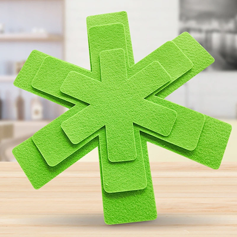 냄비 팬 보호 칸막이 패드, 긁힘 방지, 분리형 및 표면 보호, 붙지 않는 조리기구 팬, 3 개 