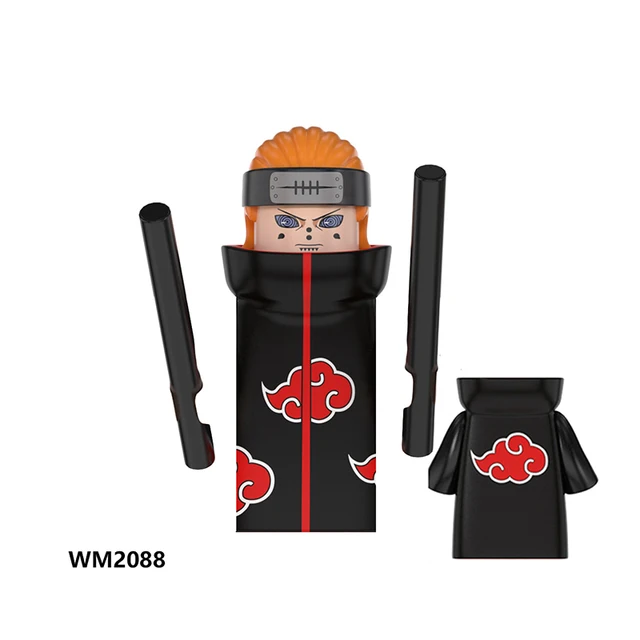 Naruto Sasuke Kakashi Akatsuki bricks Building Blocks Anime cartoon Mini Action Figures Heads Assembly Toys kids Birthday Gifts Olive Green