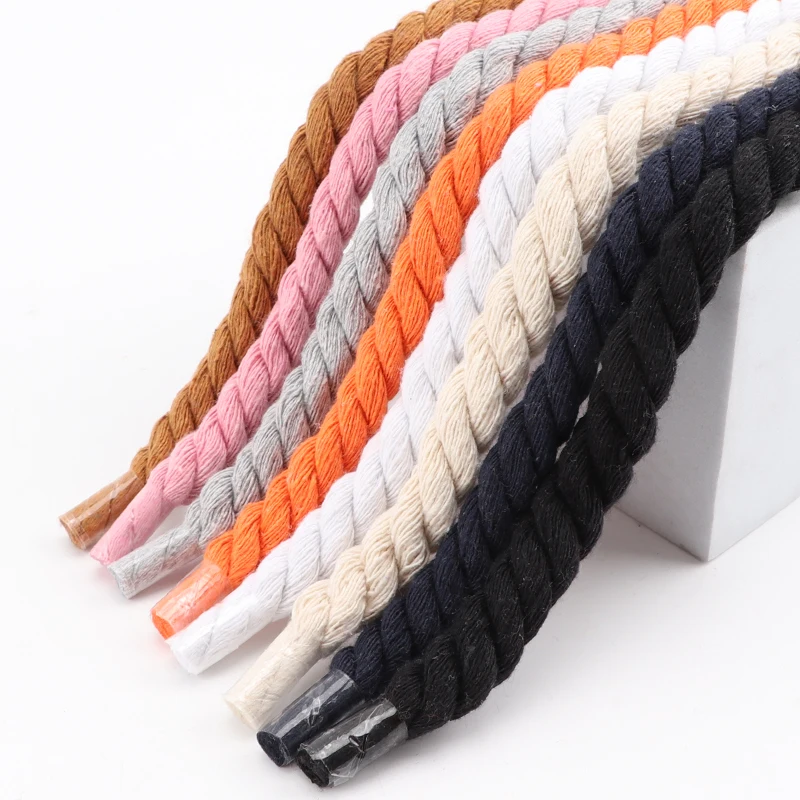 

Round Shoelaces Quality Colorful 1CM Thicker Cotton Shoelace Running Sneakers Laces 1Pair 100/120/140CM Boots Shoe laces Shoes