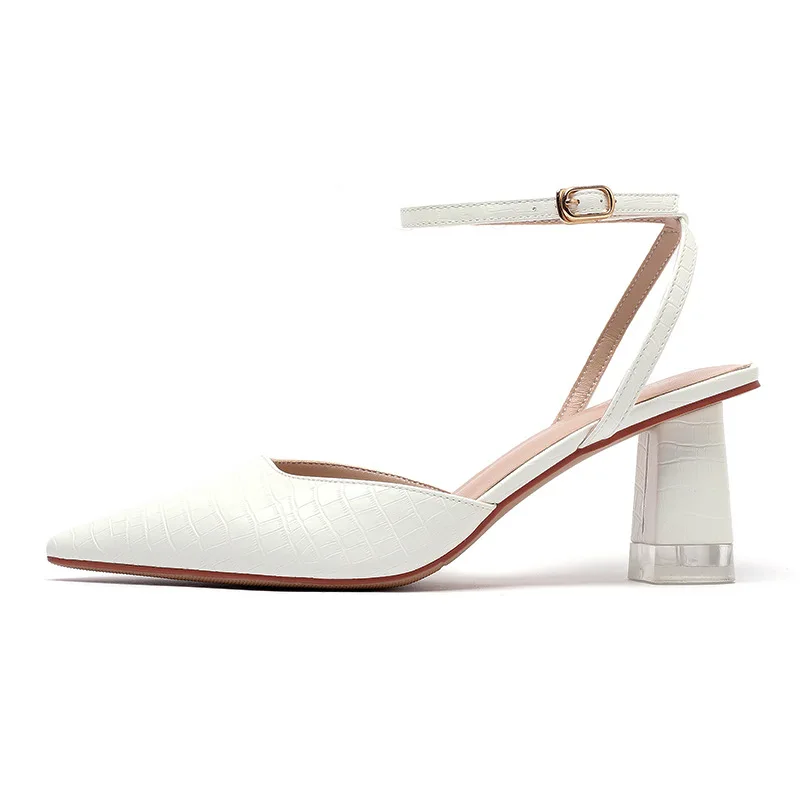 thumbnail image 1 of 2022 nuevos zapatos de tacón alto con tiras en el tobillo para mujer, zapatos de tacón alto con punta puntiaguda, zapatos de moda para mujer, 1 of 5