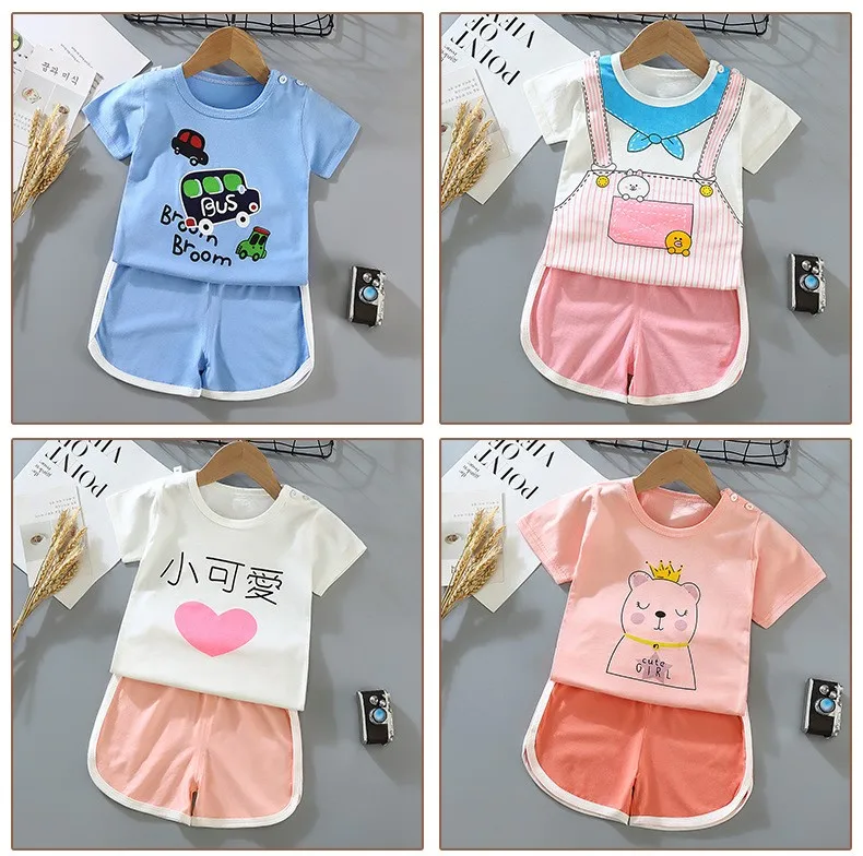Baby Clothing Set classic 2022 New Infant Clothing Summer Short Sleeve T Suit Toddler Girls T-shirt Shorts Two Piece Set Kids Costume Baby Boys Outfits newborn baby clothing gift set