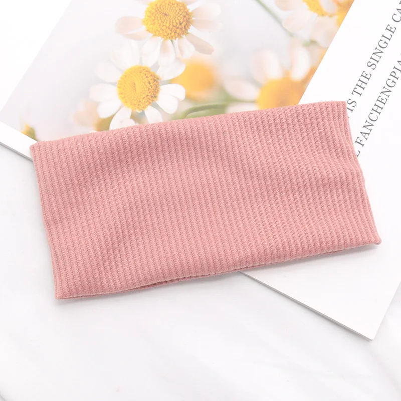 Elastic Solid Color Headbands for Women Yoga Knitting HairBands Wash Makeup Hair Hoop Vintage Girls Headwrap Hair Accessories