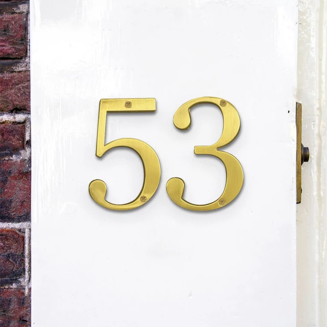 Arany 10 Cm-Es Külső Házszám Az Otthoni Apartman Ajtók Számához Kültéri Postafiók Címlapja Jelzőtábla Cink Ötvözet 4 Hüvelyk #0-9 - Image 2