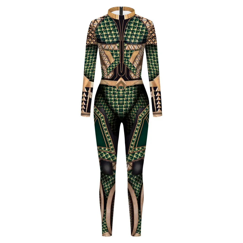 [You're My Secret] Movie Aquaman Cosplay Jumpsuit Men Jumpsuit Halloween Muscle Cosplay Costumes Role Playing Dress Up Outfit